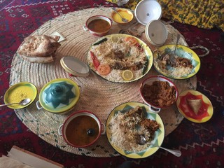 RIYAD, SAUDI ARABIA, typical arabic lunch or dinner