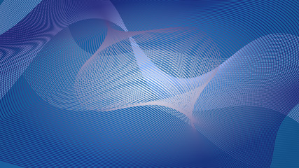 Abstract line curve pattern on Blue background. Network and Technology Concept