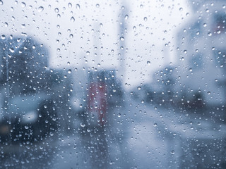 A City on A Rainy Day, 雨の日にビニール傘越しからみる町並み