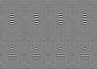 Black white striped waves-24