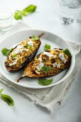 Roasted eggplant with yogurt sauce