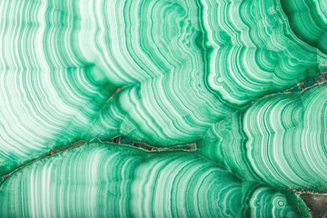 waves of light green malachite close-up