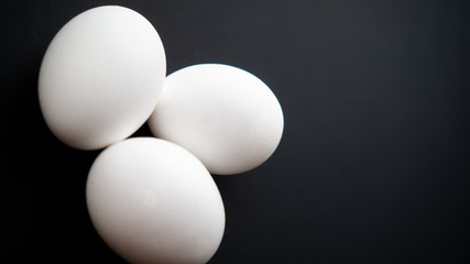 Healthy breakfast of boiled protein products.