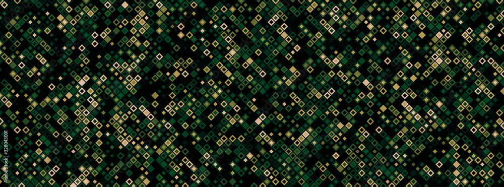 Poster small color blocks and pixels. abstract luminescent pixel mosaic illustration. futuristic banner tec