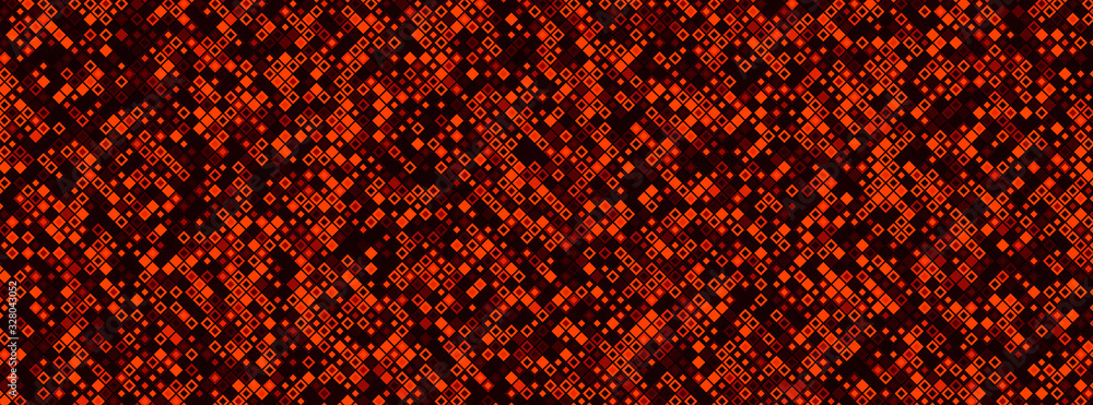 Poster small color blocks and pixels. abstract luminescent pixel mosaic illustration. futuristic banner tec