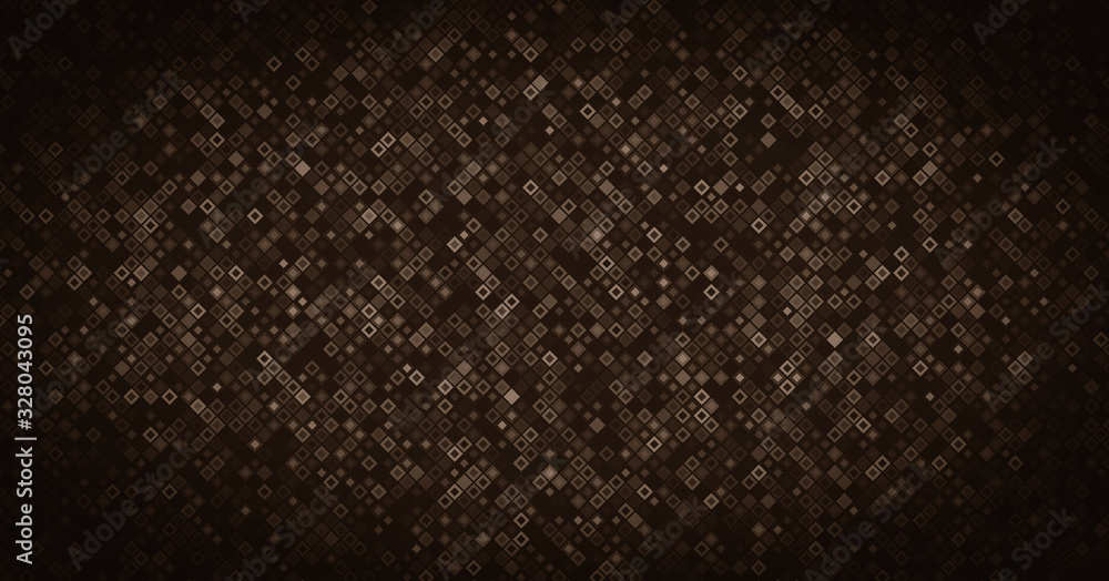 Poster small color blocks and pixels. abstract luminescent pixel mosaic illustration. futuristic banner tec