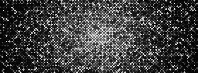 Small color blocks and pixels. Abstract luminescent pixel mosaic illustration. Futuristic banner technology. 