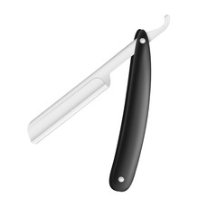 Realistic steel hazard razor for shaving men for barbershop and hairdresser.
