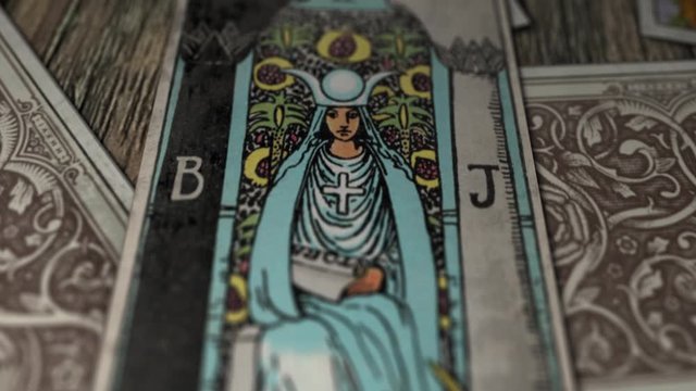 The High Priestess in Tarot. A card of mystery stillness and passivity. Trust Instincts
