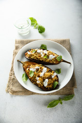Roasted eggplant with yogurt sauce