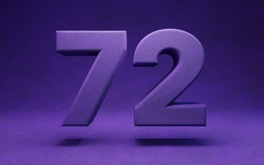 Violet velvet number 72. Indigo color font character.