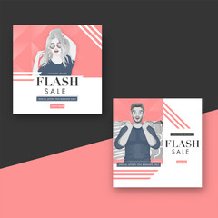 Flash Sale Poster Design with 40% Discount Offer in Two Option.