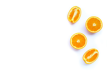High vitamin C, Juicy and sweet. Fresh orange fruit on white.