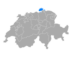 Karte von Schaffhausen in Schweiz
