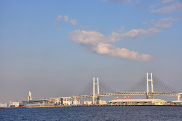 晴れた日の横浜港
