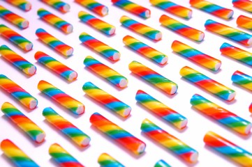 Twisted candy cane colorful seamless borders set. Stick of hard candy pattern. Christmas candy canes. abstract texture background. Christmas, happy new year and Birthday theme