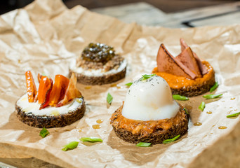 canape with smoked salmon and cream cheese