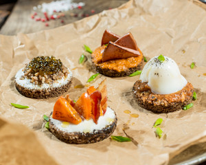 canape with smoked salmon and cream cheese