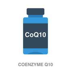 coenzyme q10, flat icon on white transparent background. You can be used black ant icon for several purposes.	