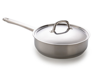 stainless pan isolated on a white background