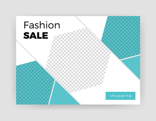 Fashion Sale Concept Horizental Flyer Design Template.