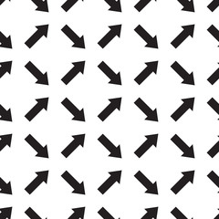 Arrows seamless pattern. Sketch design symbols. Black and white vector illustration. EPS10