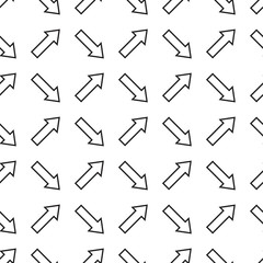 Arrows seamless pattern. Sketch design symbols. Black and white vector illustration. EPS10