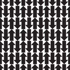 Arrows seamless pattern. Sketch design symbols. Black and white vector illustration. EPS10