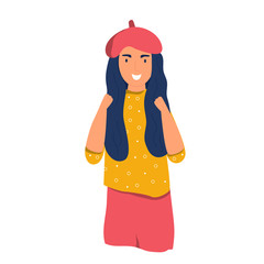 Portrait of a young happy girl Vector illustration