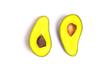 Avocado on a white background,isolated