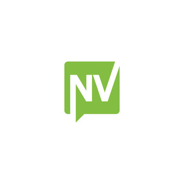 Initial letter nv or vn logo design template
