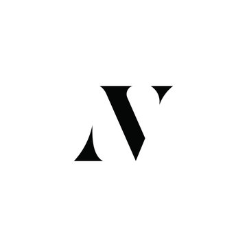 Initial letter nv or vn logo vector design template