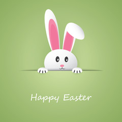 Happy Easter Card With Funny Bunny