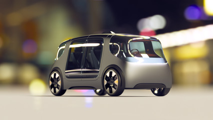 Fototapeta na wymiar electric car prototype 3d illustartion