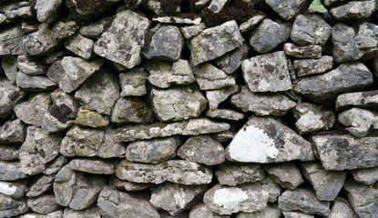 Obraz premium Detail of a dry stone wall, Derbyshire England