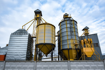 Granary elevator. agro-processing and manufacturing plant for processing and silver silos for drying cleaning and storage of agricultural products, flour, cereals and grain.