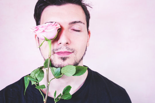 Portrait Of New Masculinity About A Man With Make Up