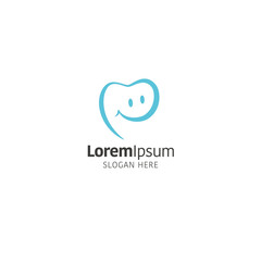 Tooth and smile logo design template on white
