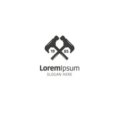 Hammer logo design template on white