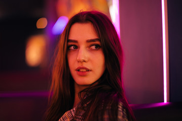 Night Portrait Of Young Woman