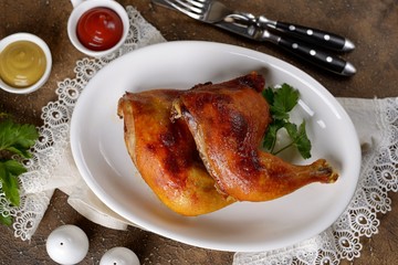 Delicious homemade grilled chicken legs.