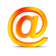 Obraz premium orange symbol email on white background. Isolated 3D illustration