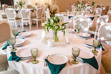 beautiful wedding decor, restaurant, ceremony