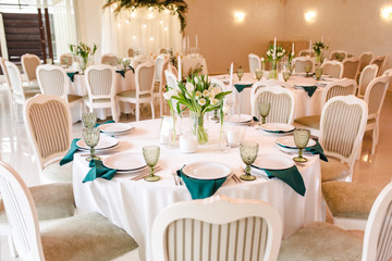 beautiful wedding decor, restaurant, ceremony