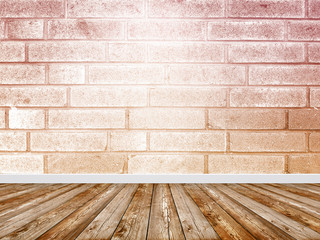 Brick wall with floor interior background