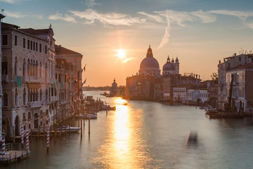 Naklejka premium view of Santa Maria della Salute in a romantic sunrise