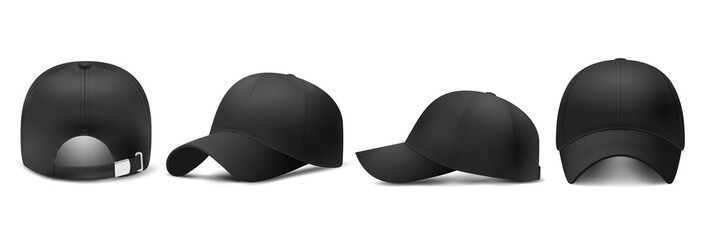Black cap Mockup, realistic 3D style