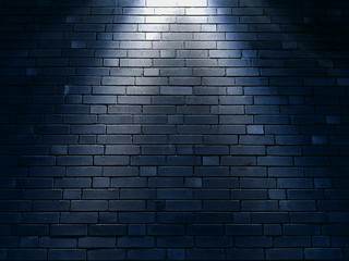 Brick wall texture background with spotlight.