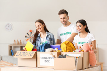 Volunteers with donations at orphan home