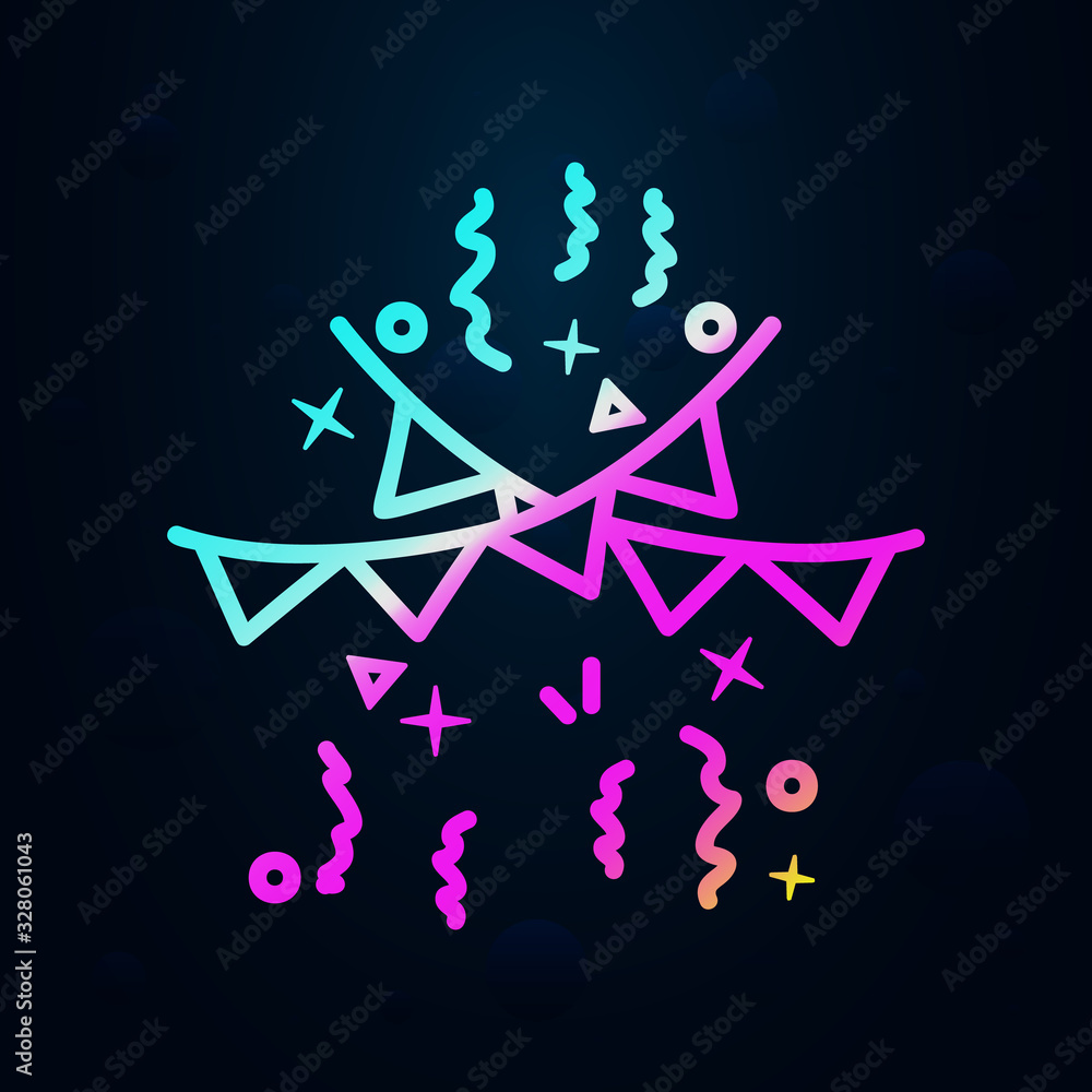 Poster confetti in nolan style icon. simple thin line, outline vector of birthday icons for ui and ux, webs